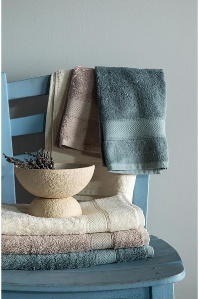 Apricitas HOME 50X90 cm 6-Piece Lotus Oil/Mink/Ecru Towel Set