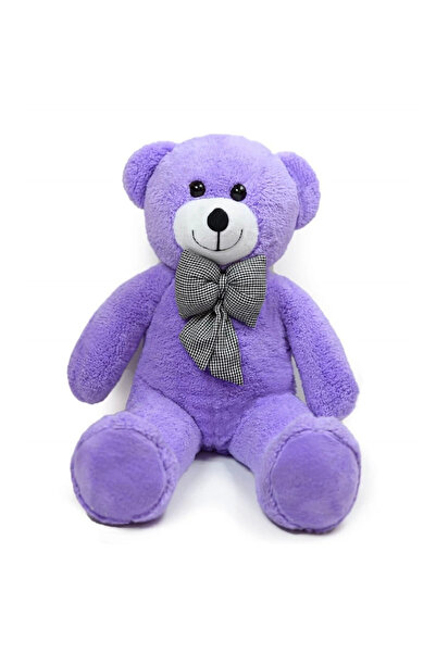 Genel Markalar Kaliteli Özel Gün Hediye Papyonlu 90 Cm Mor Ayıcık