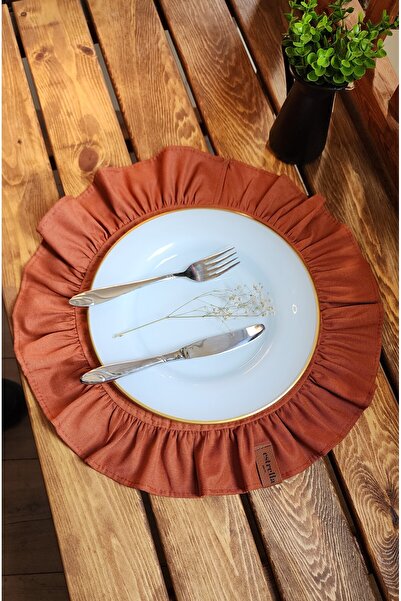 estrella paris Lisabona lenjerie rotundă cu volane 2 bucăți țiglă vintage americană de serviciu 40x40