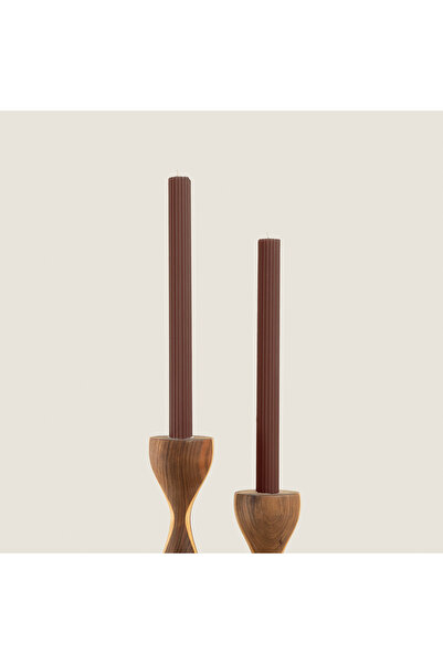 Chakra 2'Li Helen Sütun Şamdan Vizon Vizon/Açık Vizon