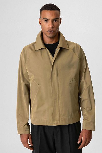 Antioch Khaki Crop Fit Spring Men's Coat