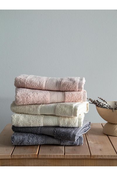 Apricitas HOME ΣΕΤ ΠΕΤΣΕΤ 50x90 LOTUS ECRU-BLUSH-DARK GRAY - ΣΕΤ ΜΠΑΝΙΟΥ