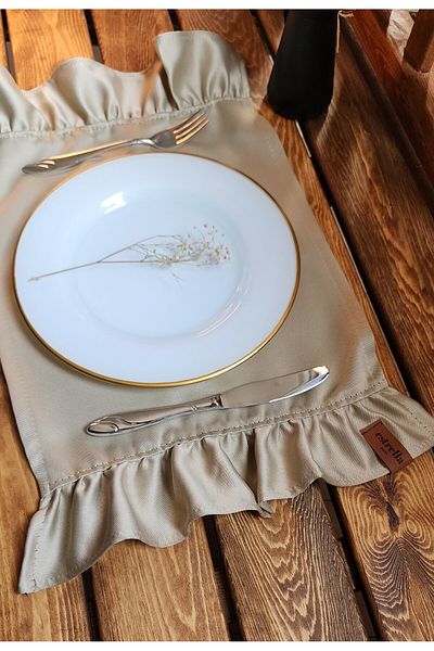 estrella paris Serra 2 τεμαχίων Frilly Beige Vintage American Service 30x50