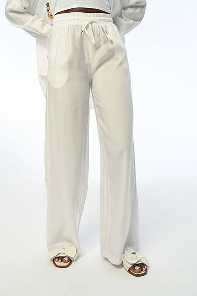 Orfeo Negro WOMEN'S COMFORTABLE FIT BOL LEGS ECRU TROUSERS