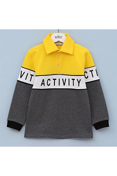 WANEX Μακρυμάνικο λεπτό φούτερ για αγόρια - 15549 - Κίτρινο - Ναυτικό μπλε