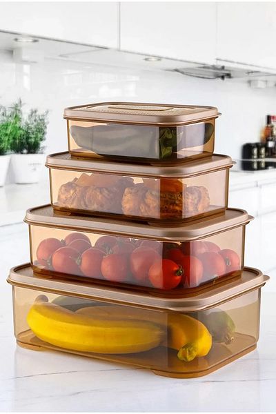 Şıkyuvam Nano Storage Container Set of 4 - Kitchen Closet Organizer Food Container