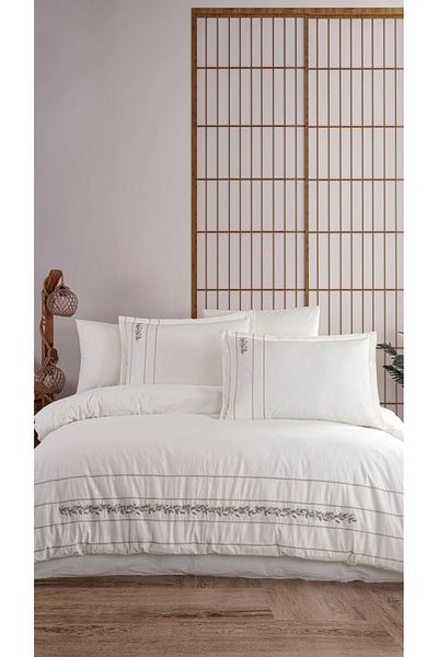 ZEBRA CASA Sardes Double Natural Duvet Cover Set