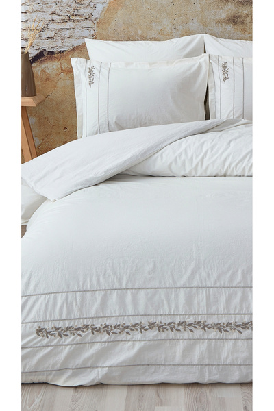 ZEBRACASA Sardes Double Natural Duvet Cover Set