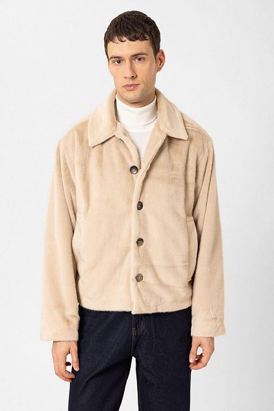 Antioch Beige Relax Fit Soft Textured Men's Coat