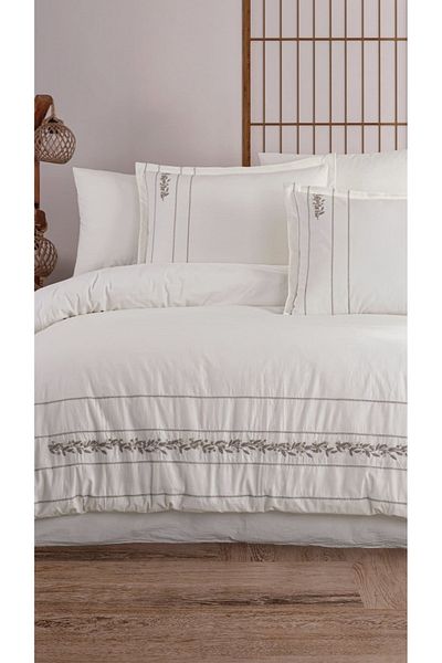 ZEBRA CASA Sardes Double Natural Duvet Cover Set