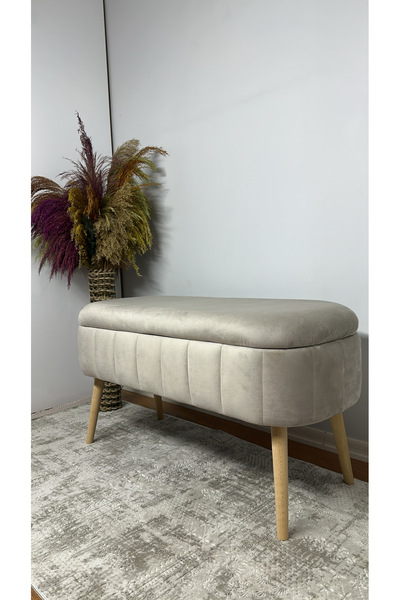 KOKİ DESİGN OSLO Babyface Kum Beji Sandıklı Bench Puf