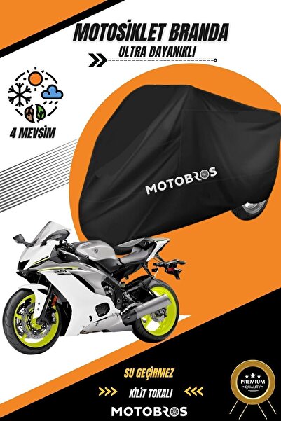 Motobros دراجة نارية متينة مقاومة للماء باللون الأسود من ياماها R6 - نسيج دائم