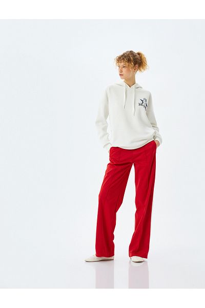 Koton Hooded Oversize Sweatshirt with Printed Back