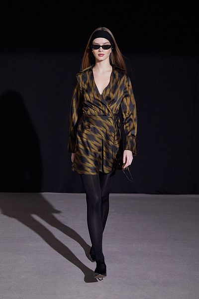 Never more Black Double Breasted Rambi Tie Dress