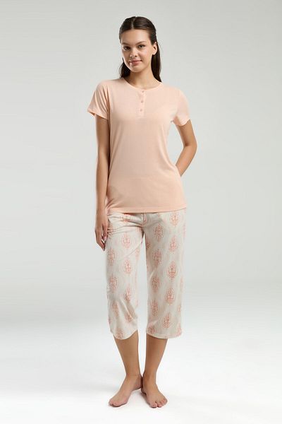 Arnetta Women's Orange Capri Suit