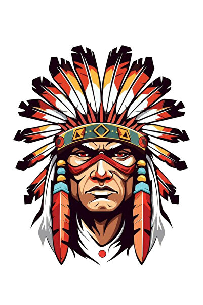 MegaSticker ملصق رجل أمريكي أصلي مقاس 14 × 12 سم - سيارة، دراجة نارية، خوذة، ...