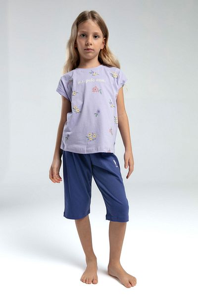 U.S. Polo Assn. U.S. Polo Assn. Girl's Purple Capri Set