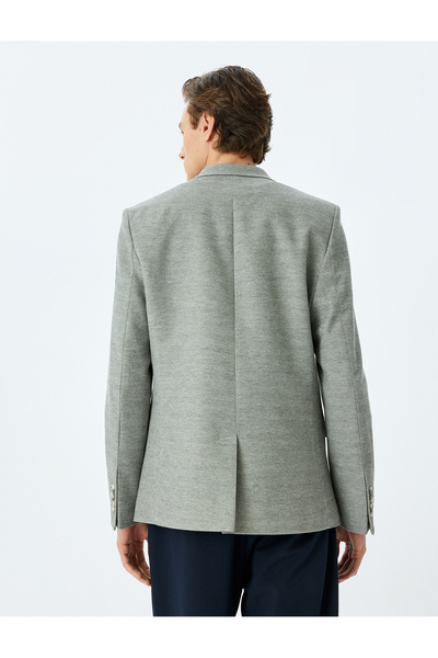 Koton Slim Fit Düğmeli Pamuk Karışımlı Mono Yaka Klasik Blazer Ceket