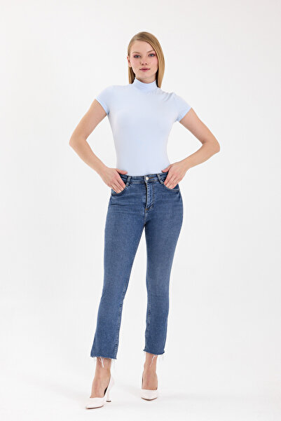 ZACHARIUZ Body cu mânecă scurtă Ice Blue