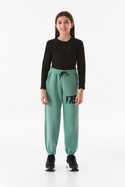 Fulla Moda Παιδική φούτερ Jogger Unisex με 3 κλωστές Fast Text