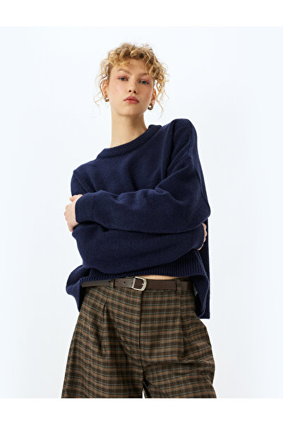 Koton Πλεκτό πουλόβερ Basic μακρυμάνικο με λαιμόκοψη