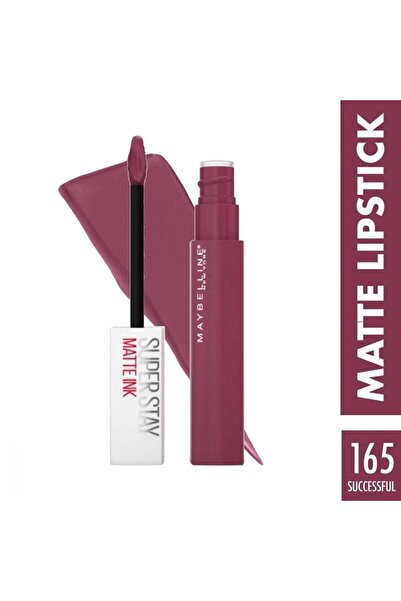 Maybelline New York أحمر شفاه سائل سوبر ستاي مات إنك، 165 ناجح، أرجواني