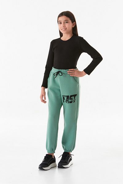 Fulla Moda Παιδική φούτερ Jogger Unisex με 3 κλωστές Fast Text