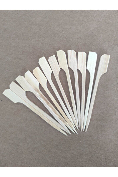 BEYHAN BAYHAN 100 Adet 9 Cm Bambu Yassı Çöp Şiş - Meyve Kanepe Kürdanı - Kalı...