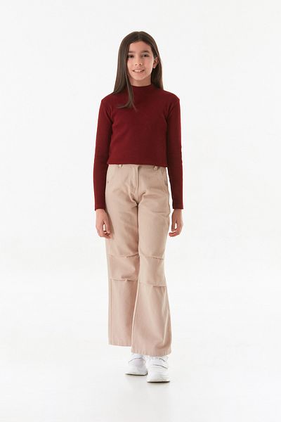 Fulla Moda 100% βαμβακερό ελαστικό παντελόνι Palazzo για κορίτσια