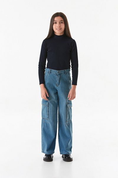 Fulla Moda Pantaloni pentru fete din bumbac cu talie reglabilă și buzunare cargo