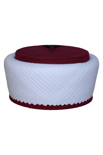 şahinbak Burgundy Cross Yellow - Classic Sultan Black Tufted, Imam Yellow (S034)