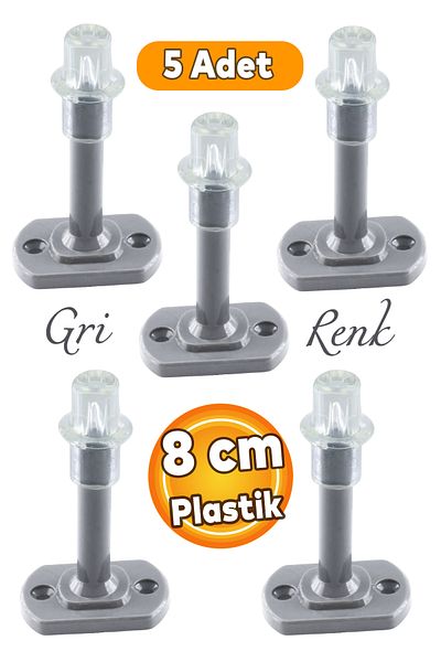 Badem10 5 bucăți din plastic ușă fereastră spate bara de protecție de culoare gri 8 cm cu șuruburi de protecție de perete opritor din silicon