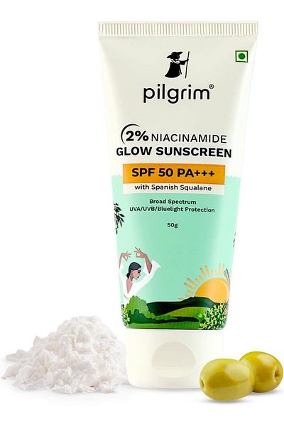Pilgrim 2% Niacinamide Glow Sunscreen SPF50 PA+++ 50g