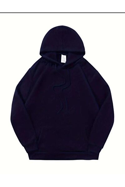 FİTGO Чоловічий світло-синій світшот з капюшоном і кишенями