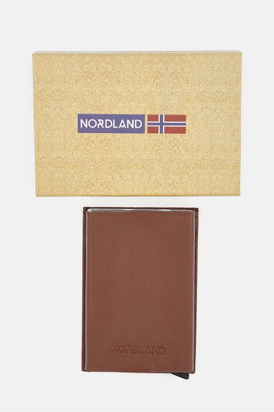 Nordland Men Push Up Card Case, Brown