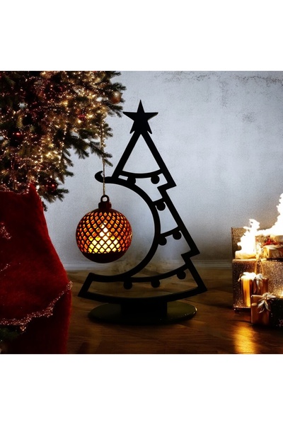 Melodyone Yılbaşı Ağacı Şeklinde Mumluk - Plastik 3D - Aksesuar , Ylbaşı Hedi...