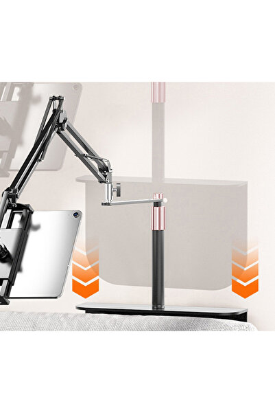 Coverzone Profesyonel 80cm Kol Uzunluğu Koltuk Yatak Masaüstü Montaj Tablet Tutucu Açısı Ayarlanabilir CT8