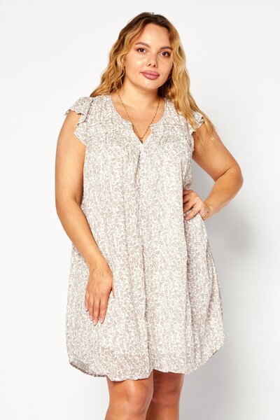 Gentle Fawn Women Floral Pattern Mini Dress, White