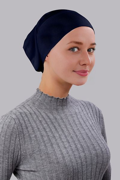 Sonbaharmoda Practical Seamless Hijab Pipe Bonnet - Cotton Lycra Combed, Snap Flat Bonnet