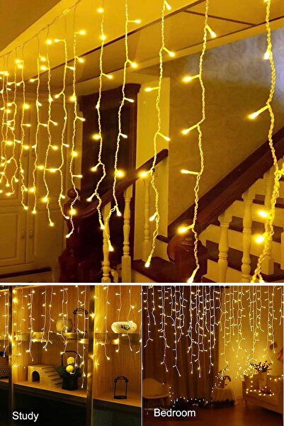 Trendpoint 4 Metre 8 Fonksiyonlu Perde Led 96 Ledli 50x60x70cm Saçaklı Kablol...