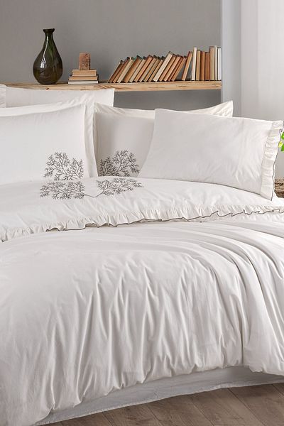 ZEBRA CASA Troya Double Natural Duvet Cover Set
