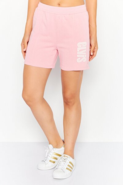 Elvis Presley شورت نسائي أساسي بشعار العلامة التجارية، وردي