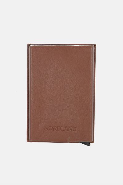 Nordland Men Push Up Card Case, Brown