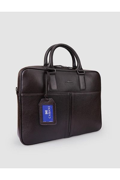 Cabani 100% Genuine Leather Brown Shoulder Strap Briefcase