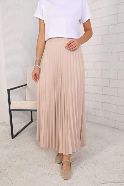 Melike Tatar Pleated Skirt 32-9001 Stone