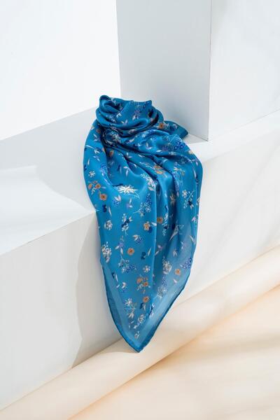 JAWEL وشاح نسائي ناعم مطبوع رقميًا بنمط الأزهار