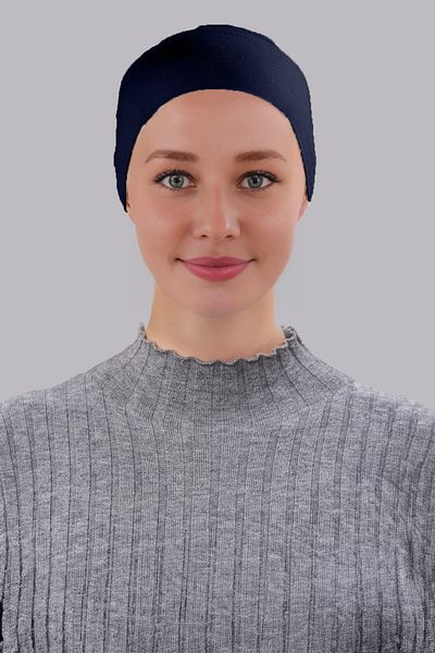 Sonbaharmoda Practical Seamless Hijab Pipe Bonnet - Cotton Lycra Combed, Snap Flat Bonnet