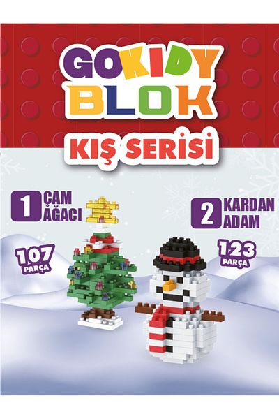 Gokidy سلسلة كتلة عيد الميلاد - رجل الثلج وشجرة عيد الميلاد