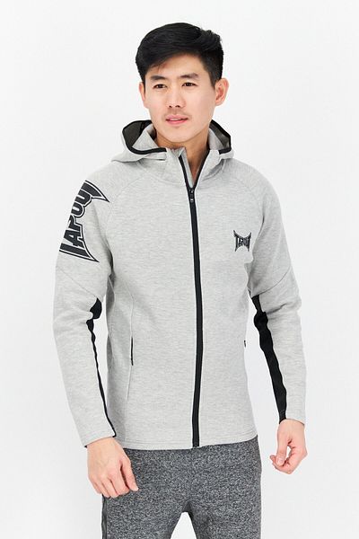 Tapout Men Sportswear Fit Long Sleeves Outdoor Hooded Sweatshirt, Grey