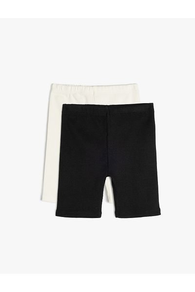 Koton 2-Piece Basic Cotton Short Leggings - Elastic Waist